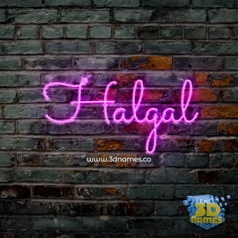 halgal in Pink Neon style - 3D name wallpaper