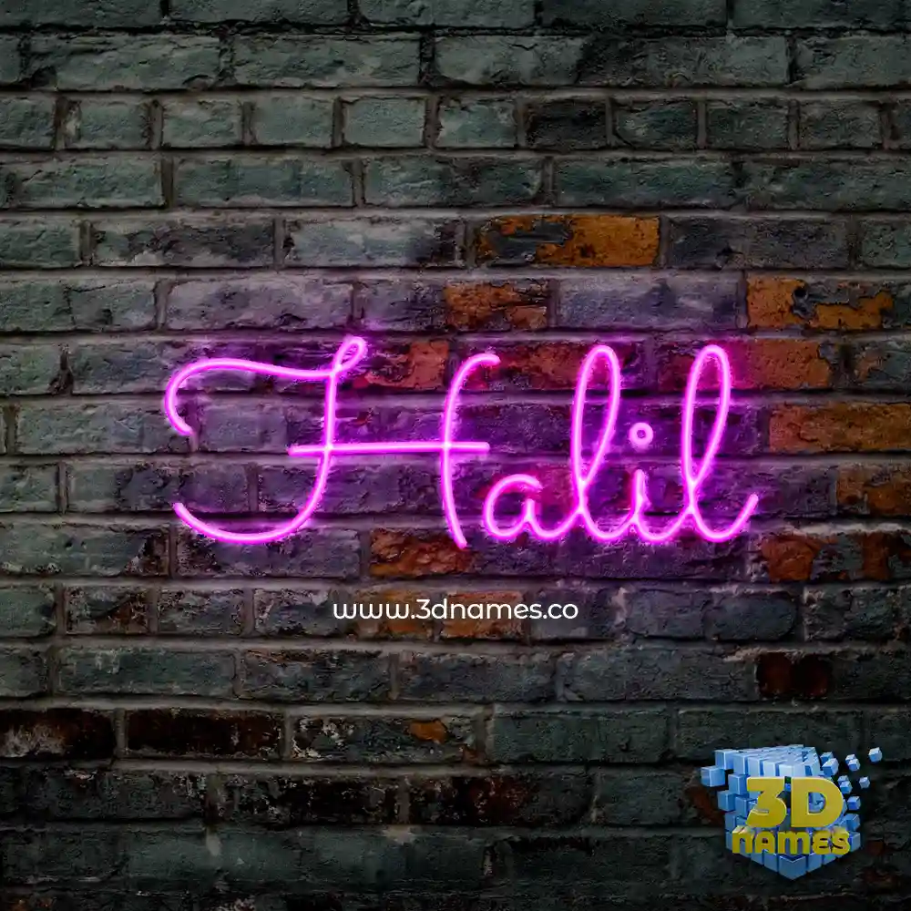 halil in Pink Neon style - 3D name wallpaper