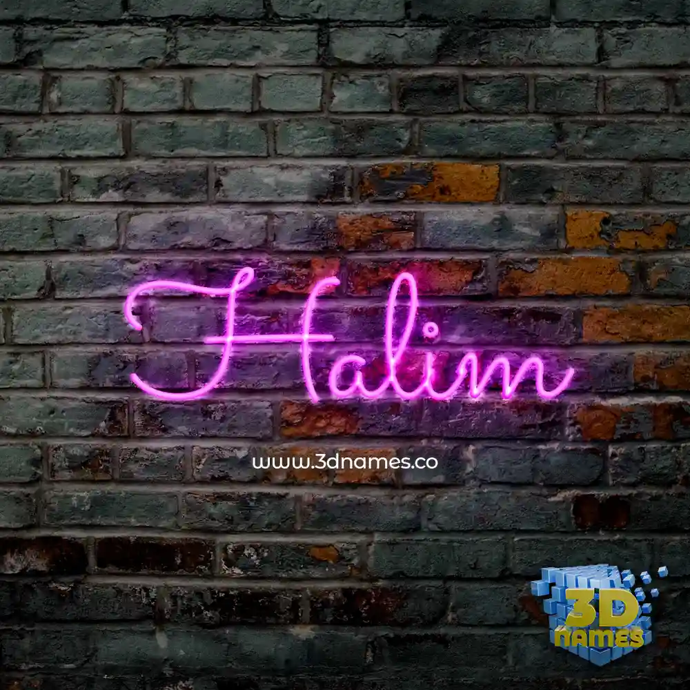 halim in Pink Neon style - 3D name wallpaper