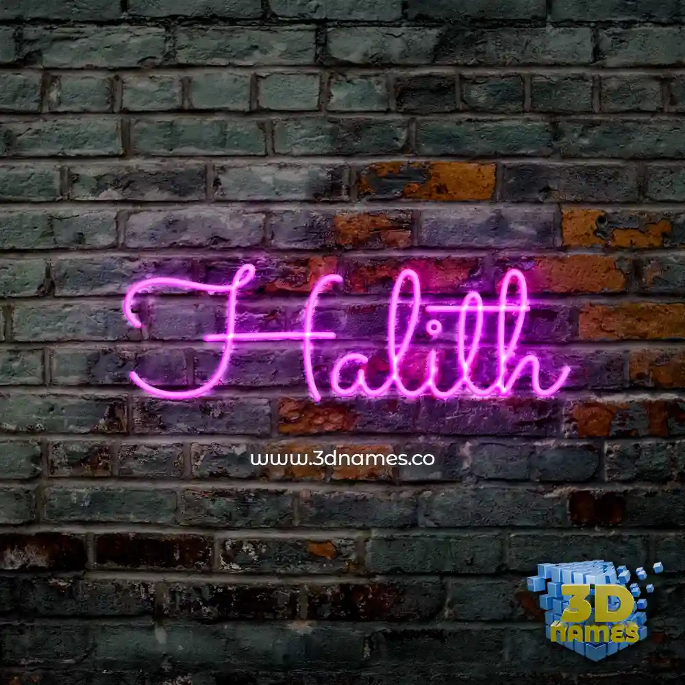 halith in Pink Neon style - 3D name wallpaper