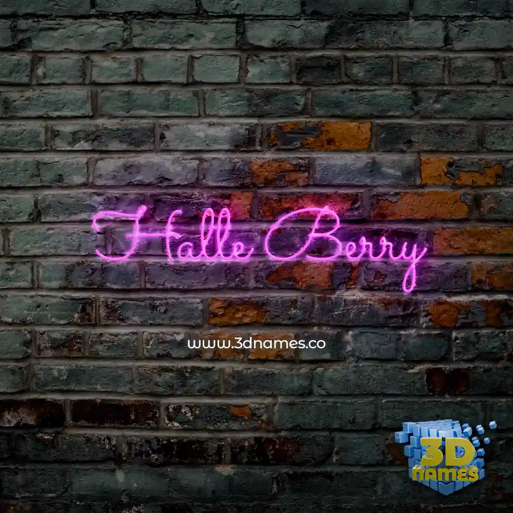 halle berry in Pink Neon style - 3D name wallpaper