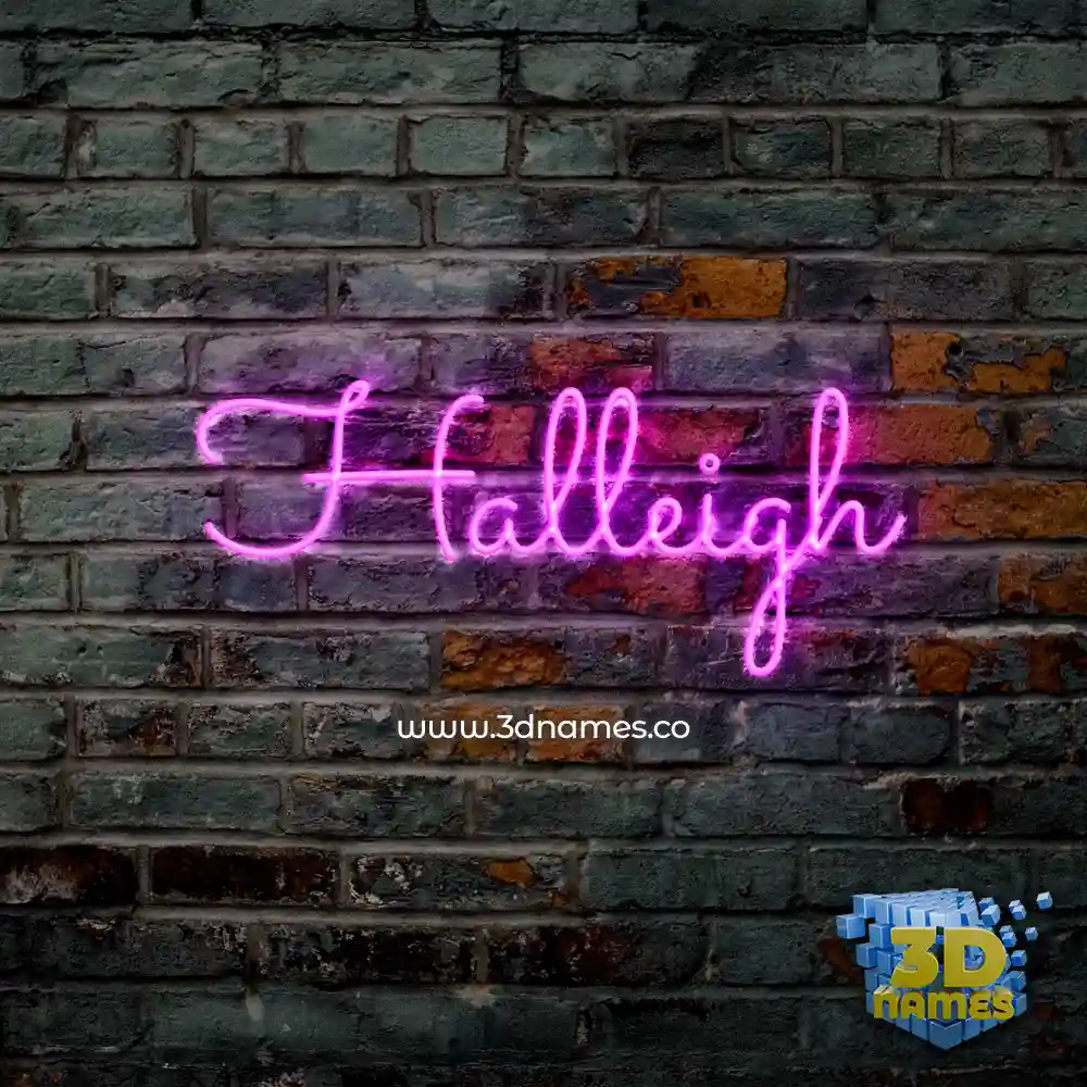 halleigh in Pink Neon style - 3D name wallpaper