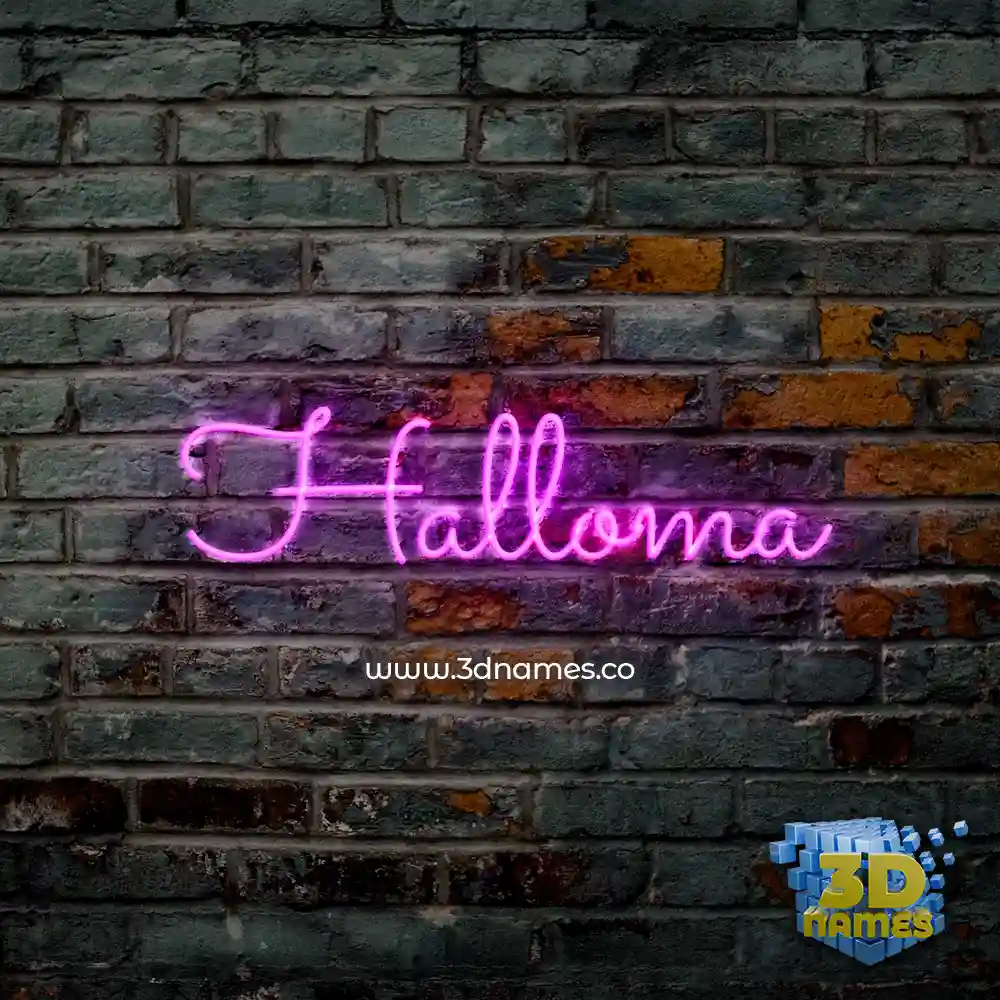 halloma in Pink Neon style - 3D name wallpaper