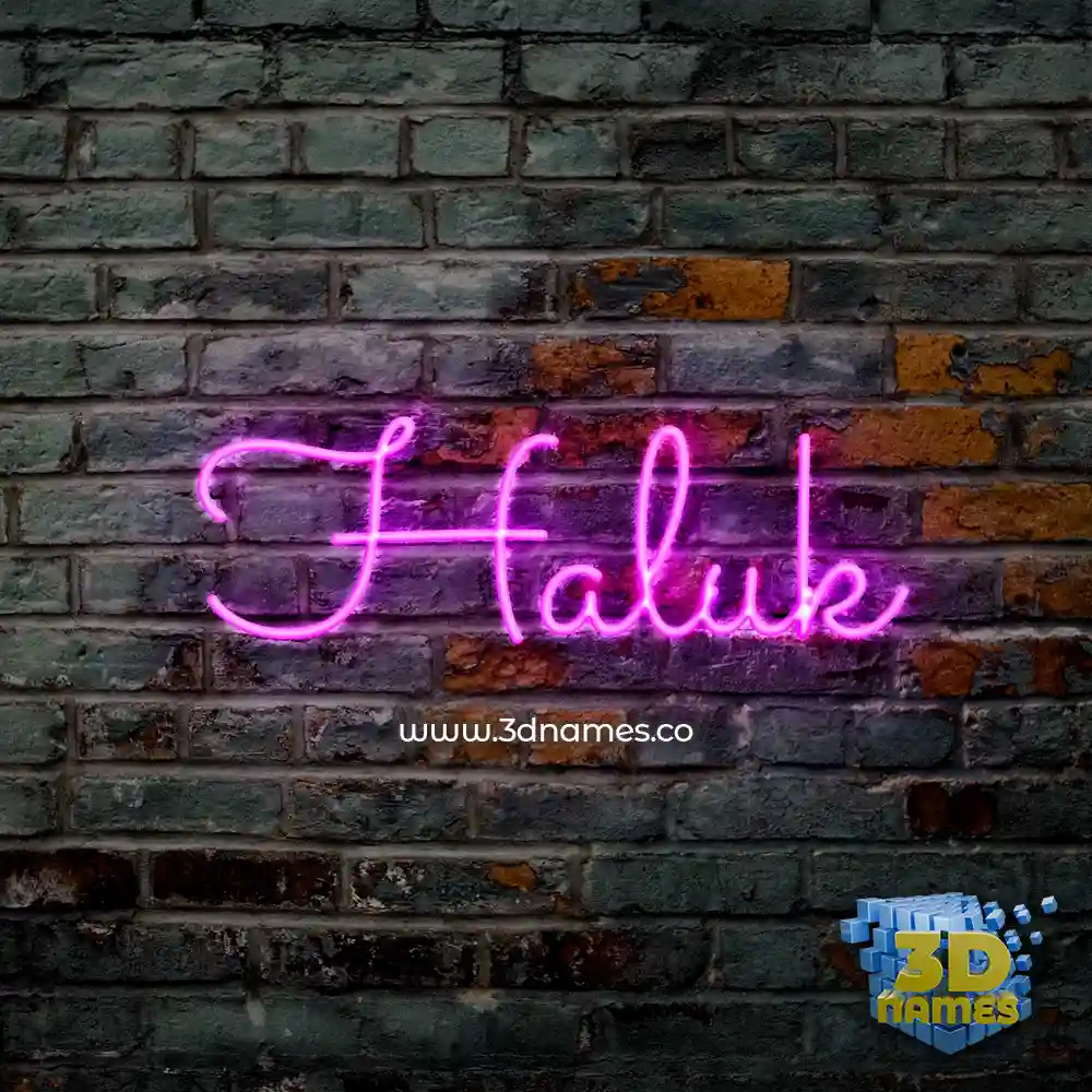 haluk in Pink Neon style - 3D name wallpaper