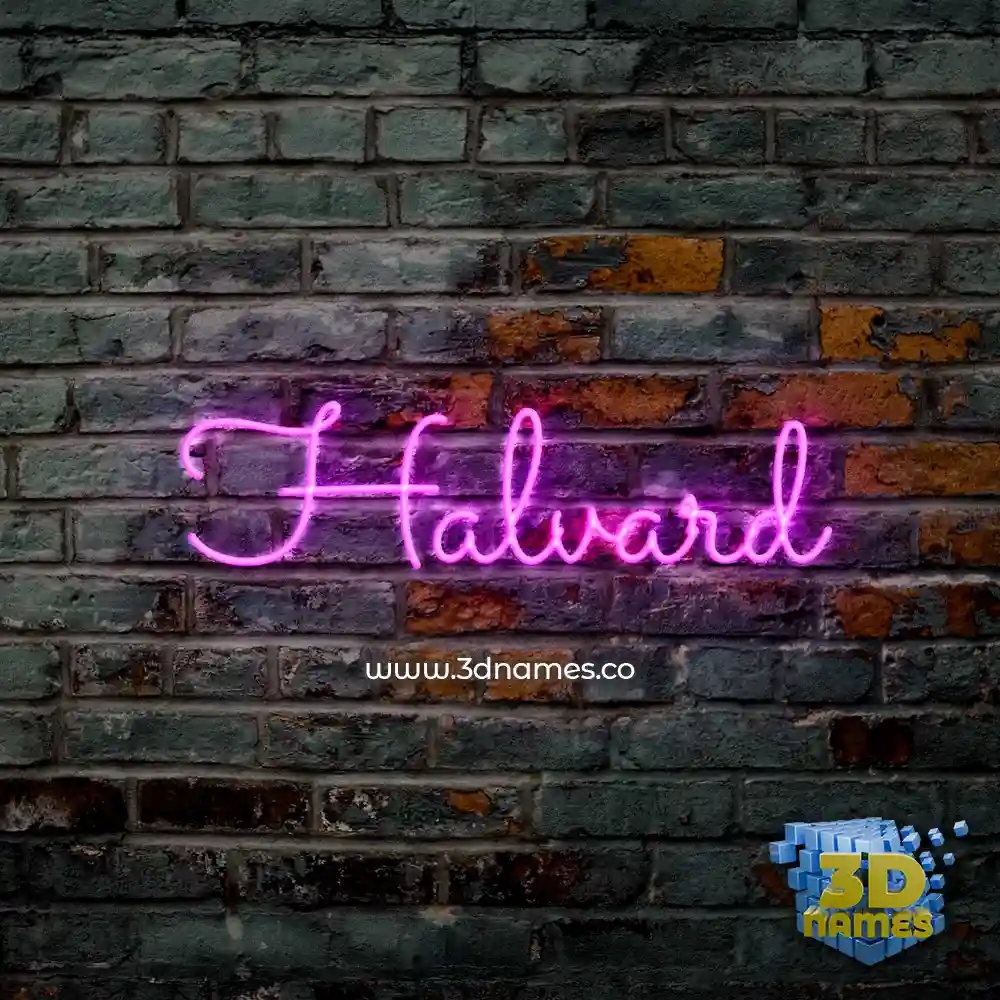 halvard in Pink Neon style - 3D name wallpaper