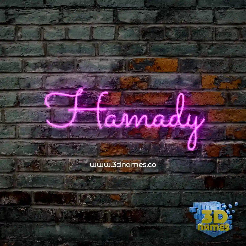 hamady in Pink Neon style - 3D name wallpaper