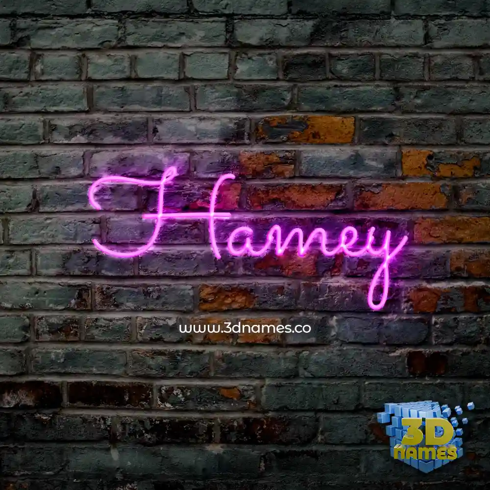 hamey in Pink Neon style - 3D name wallpaper