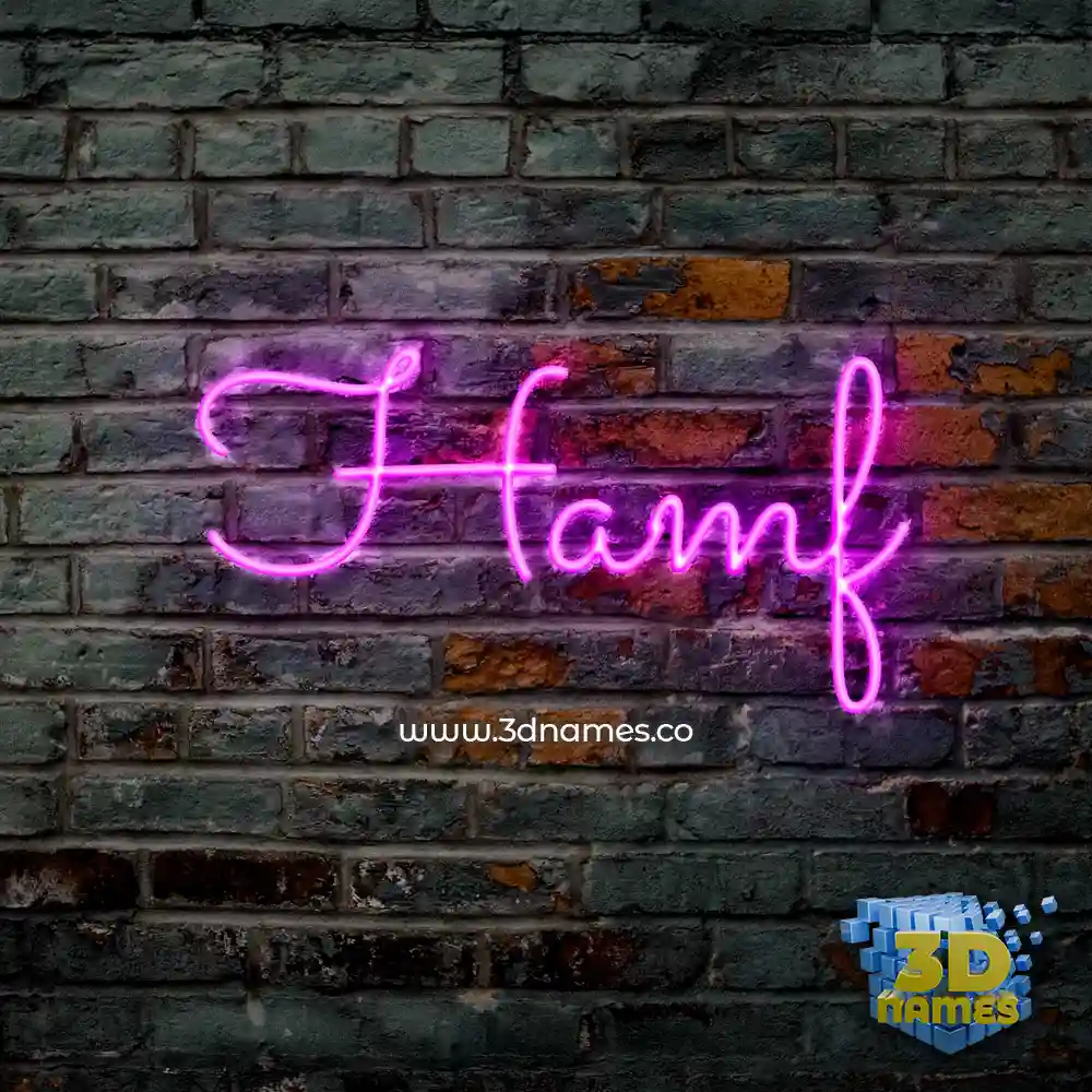 hamf in Pink Neon style - 3D name wallpaper