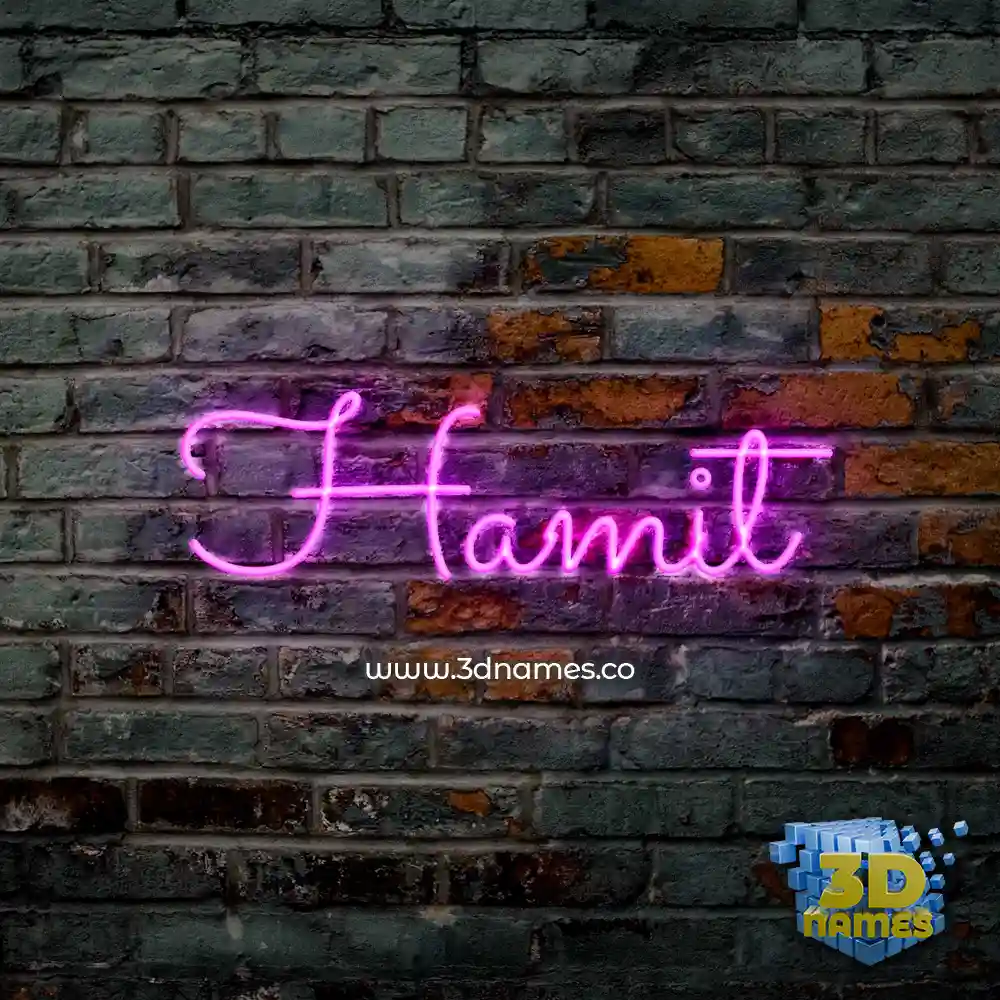 hamit in Pink Neon style - 3D name wallpaper