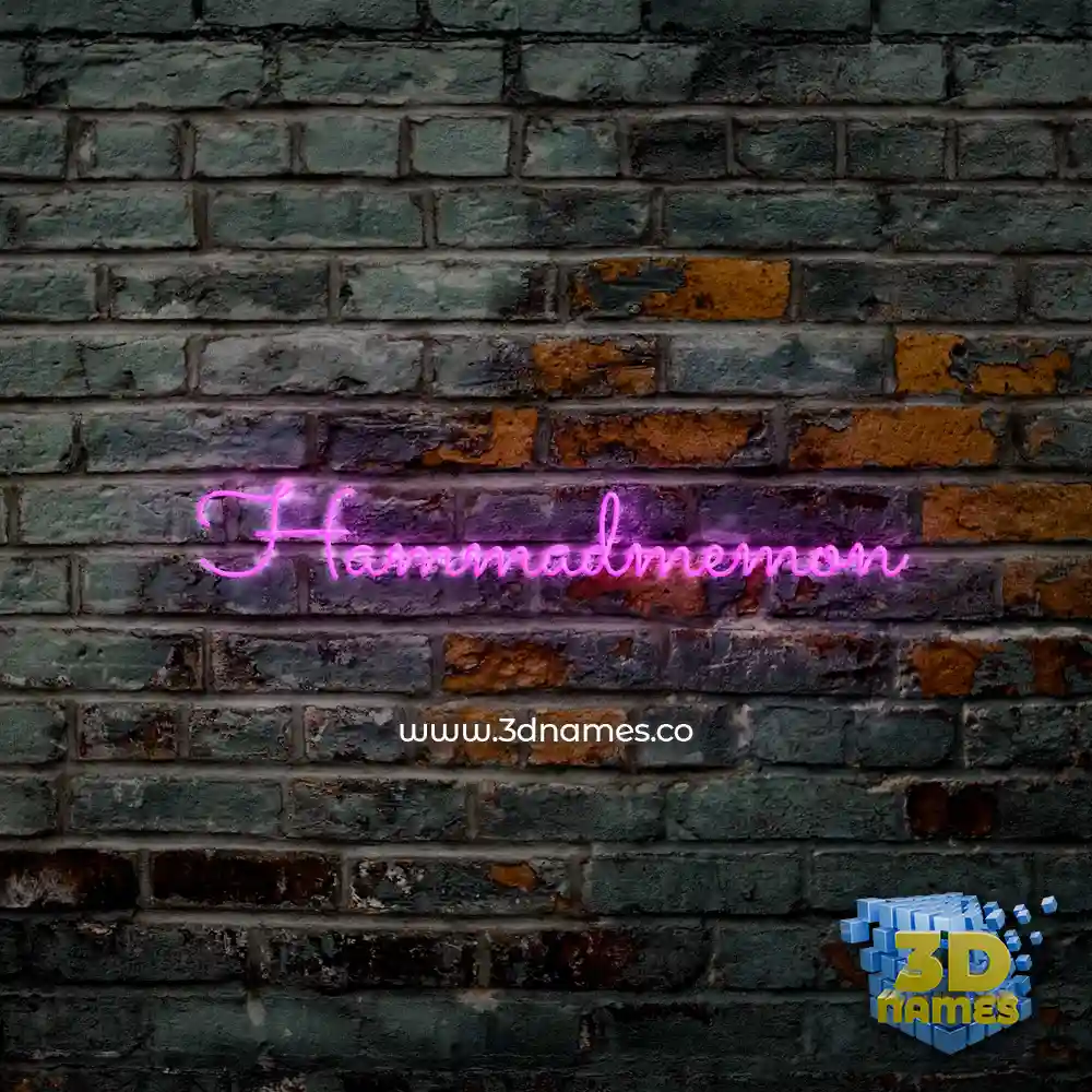 hammadmemon in Pink Neon style - 3D name wallpaper