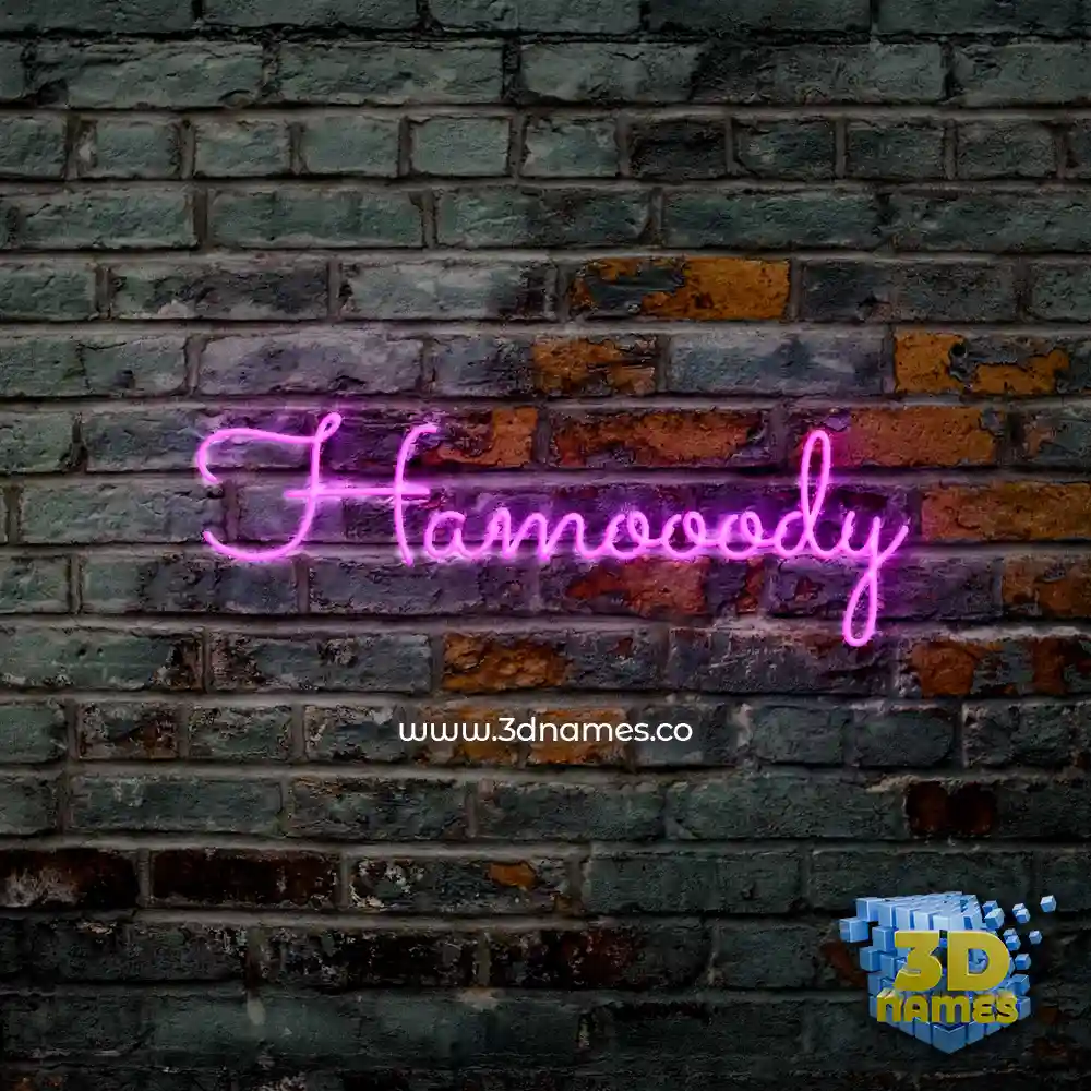 hamooody in Pink Neon style - 3D name wallpaper