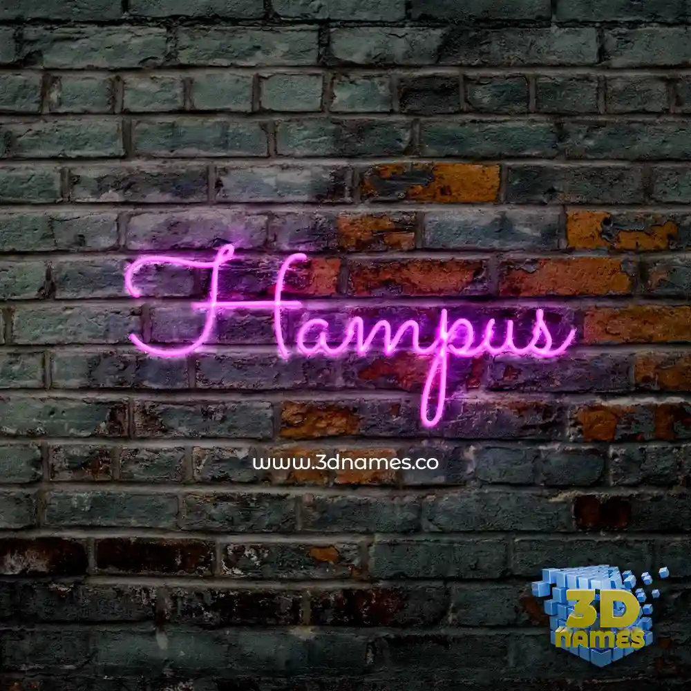 hampus in Pink Neon style - 3D name wallpaper
