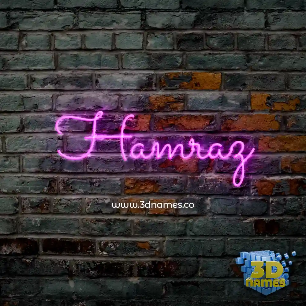 hamraz in Pink Neon style - 3D name wallpaper