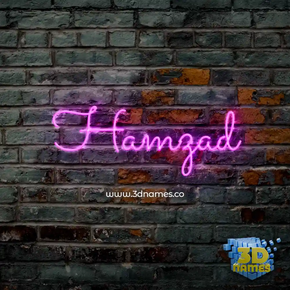 hamzad in Pink Neon style - 3D name wallpaper