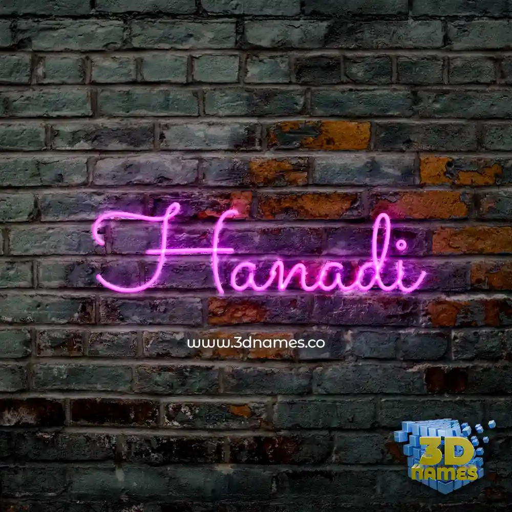 hanadi in Pink Neon style - 3D name wallpaper