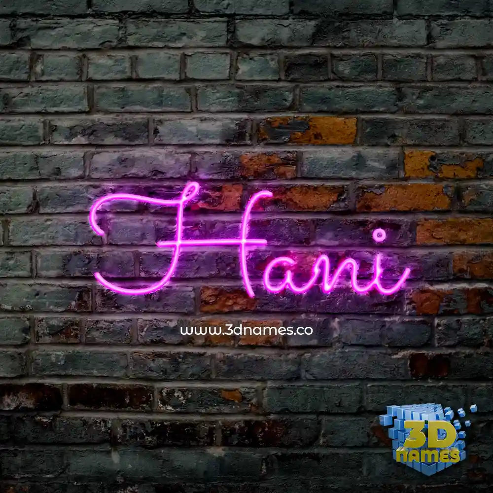 hani in Pink Neon style - 3D name wallpaper