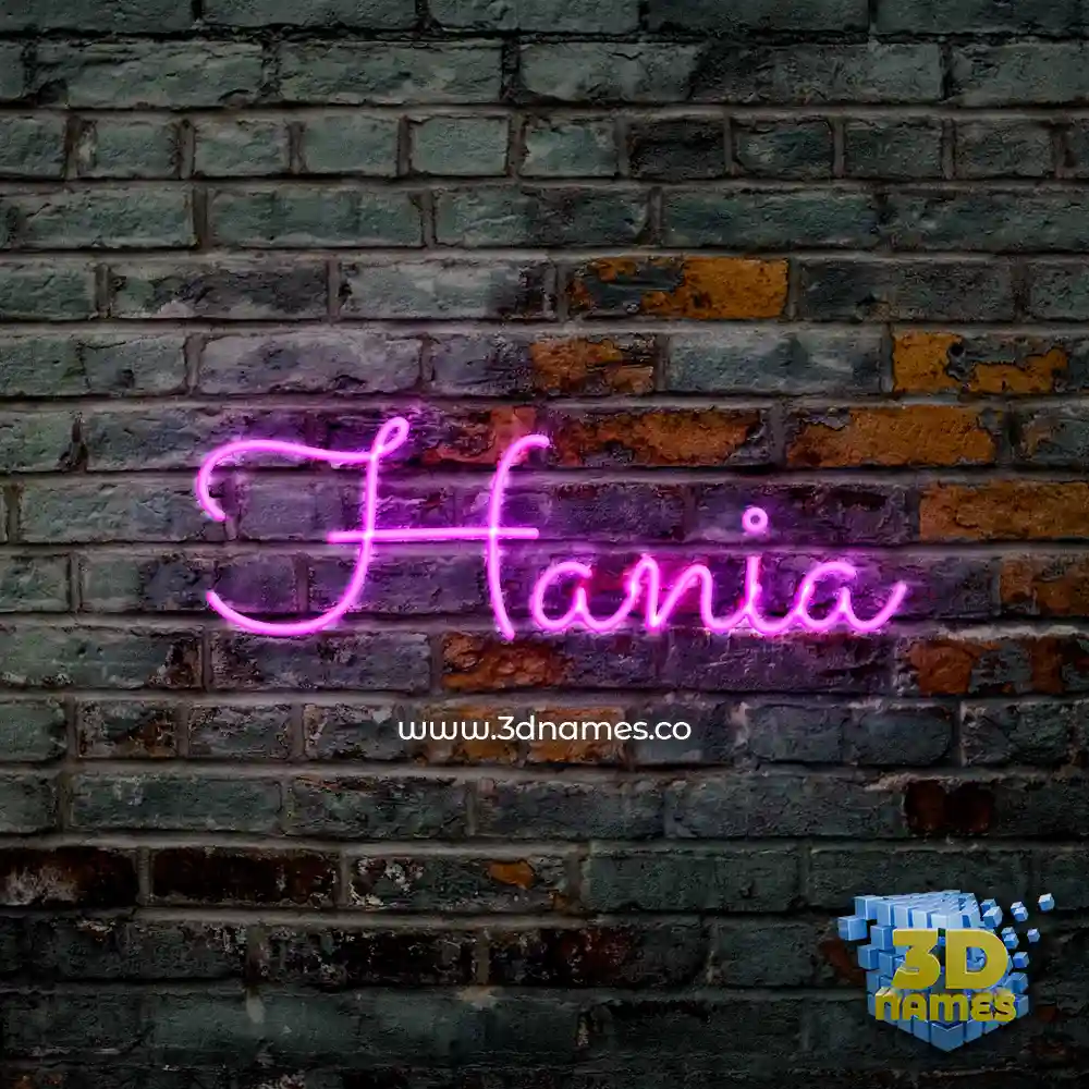 hania in Pink Neon style - 3D name wallpaper