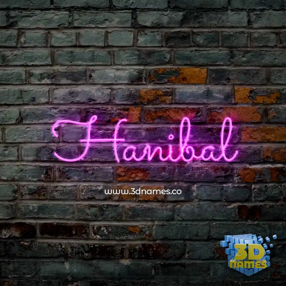 hanibal in Pink Neon style - 3D name wallpaper
