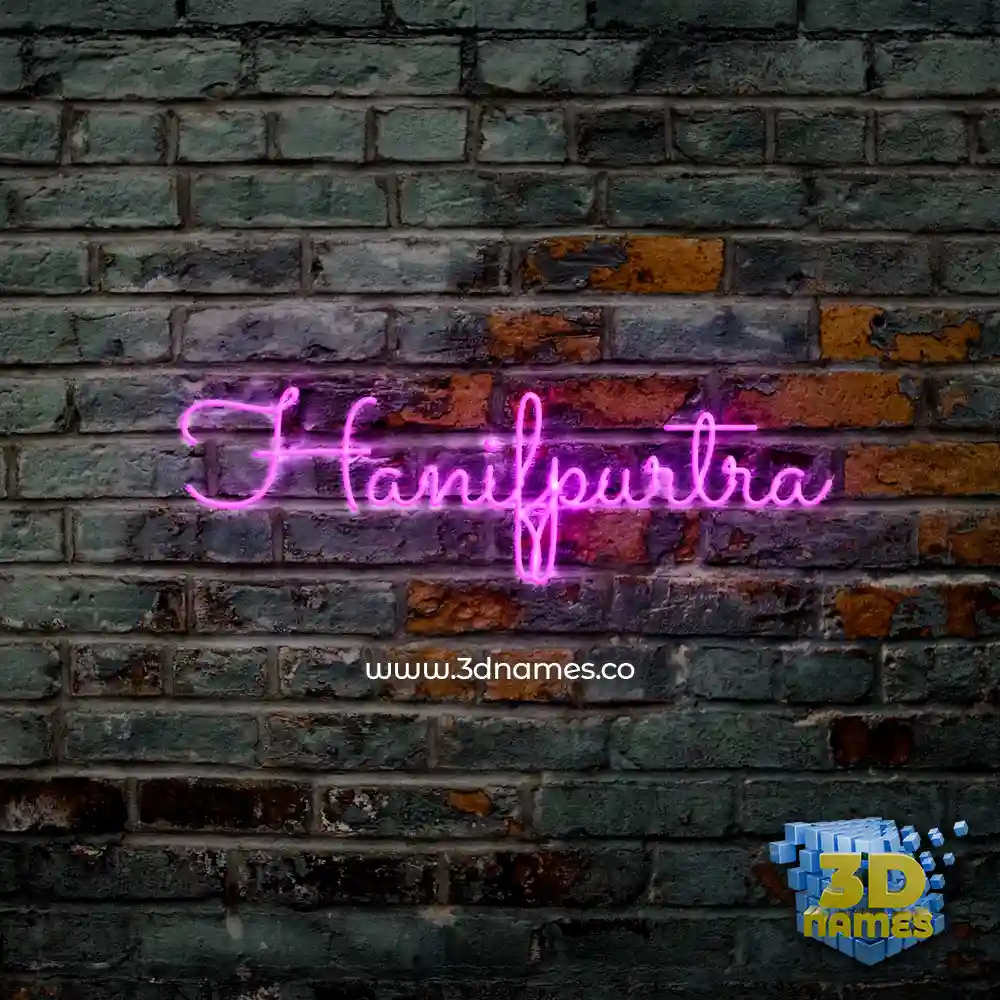 hanifpurtra in Pink Neon style - 3D name wallpaper
