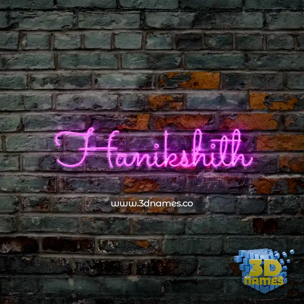 hanikshith in Pink Neon style - 3D name wallpaper