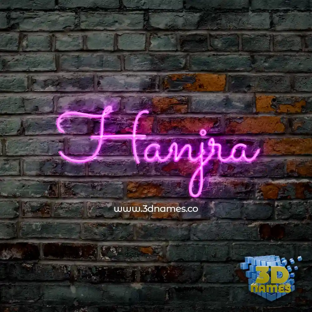hanjra in Pink Neon style - 3D name wallpaper