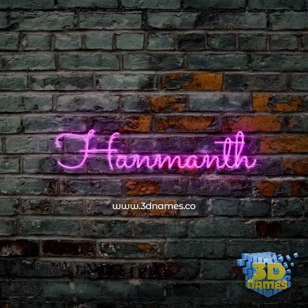 hanmanth in Pink Neon style - 3D name wallpaper