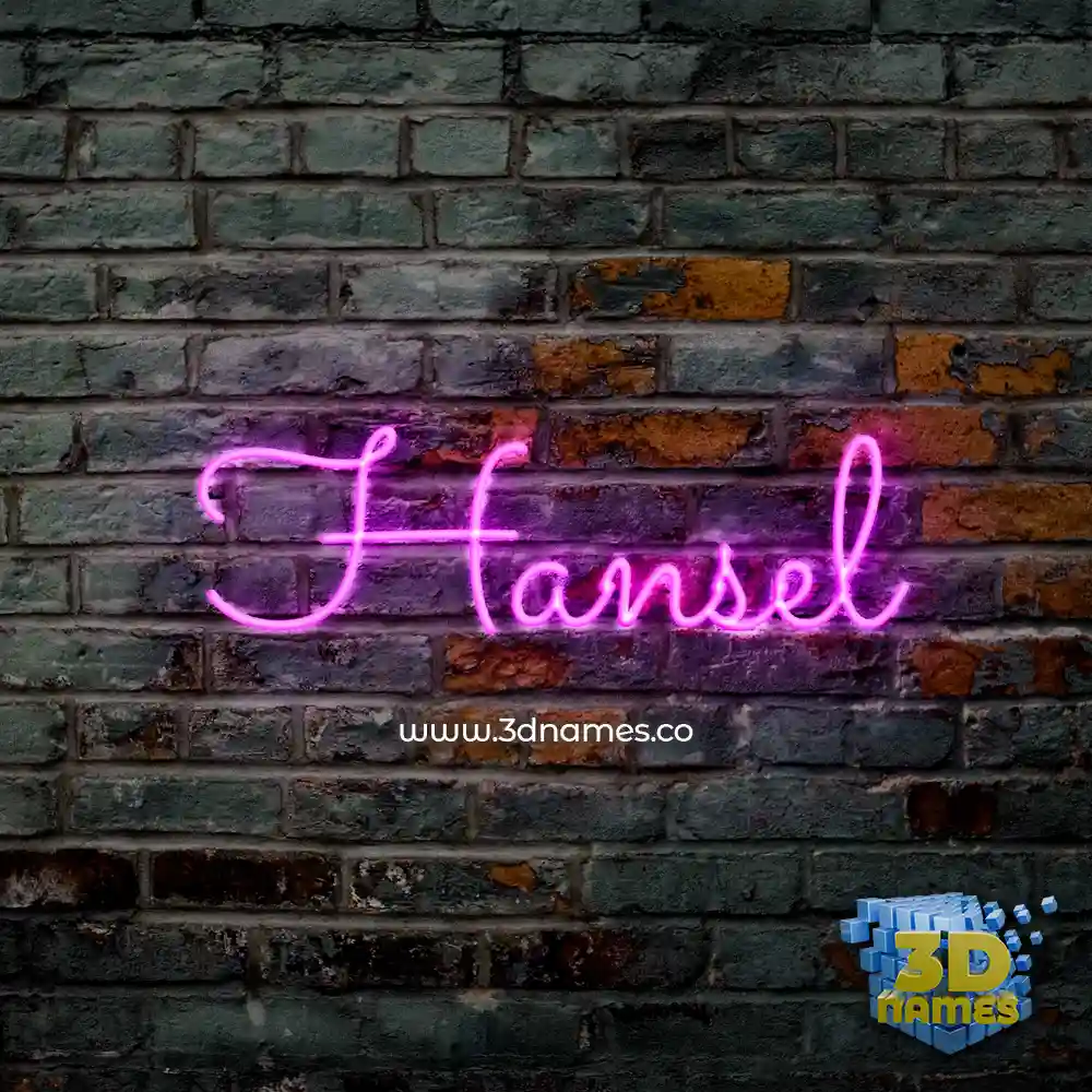 hansel in Pink Neon style - 3D name wallpaper
