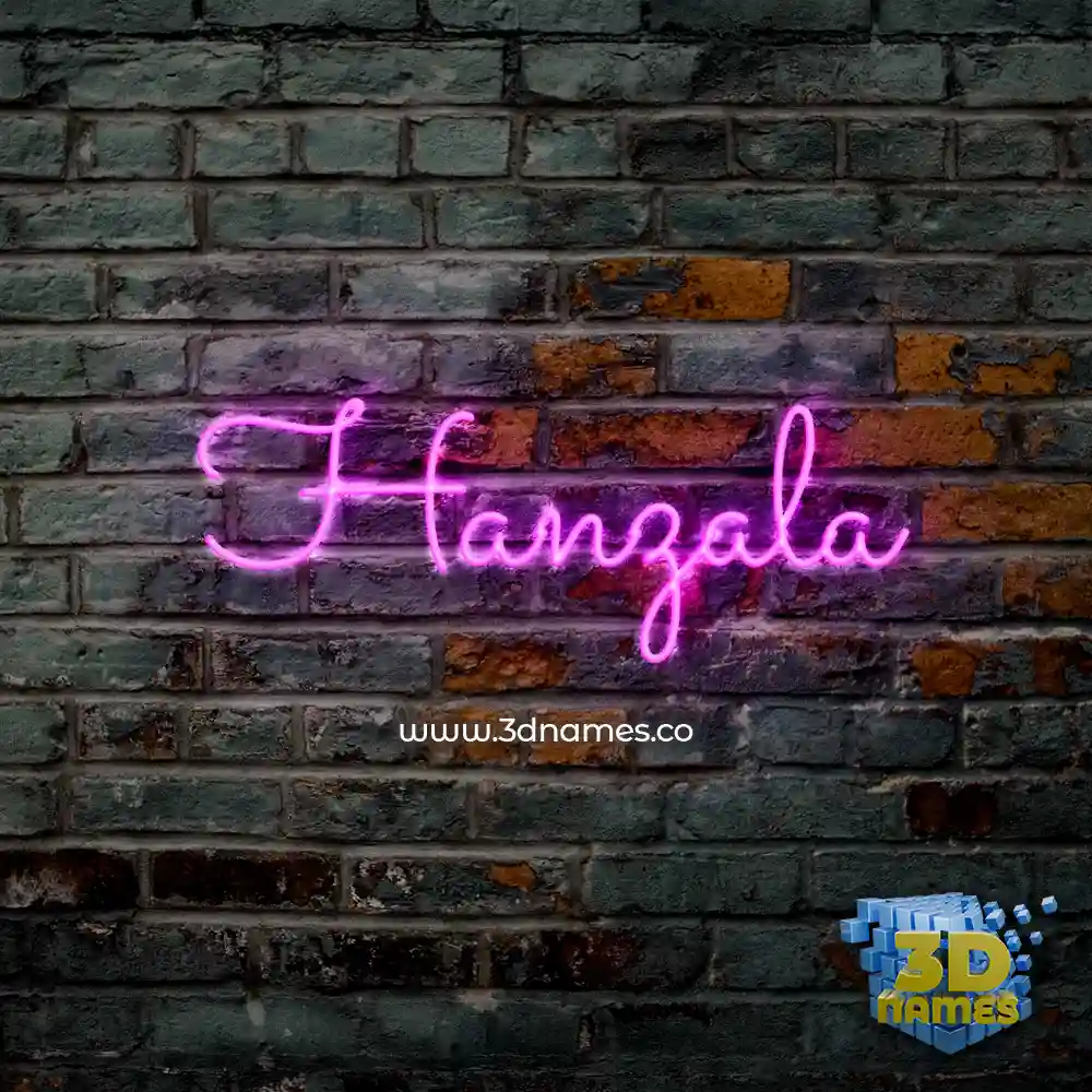 hanzala in Pink Neon style - 3D name wallpaper