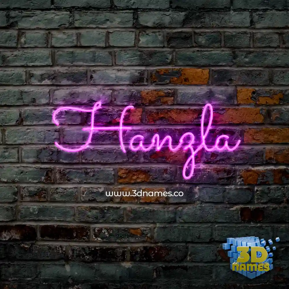 hanzla in Pink Neon style - 3D name wallpaper