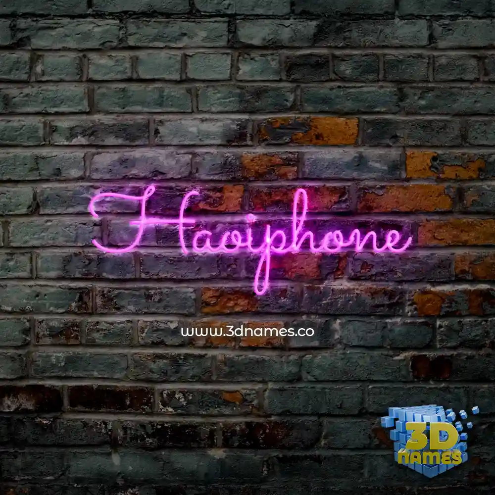 haoiphone in Pink Neon style - 3D name wallpaper