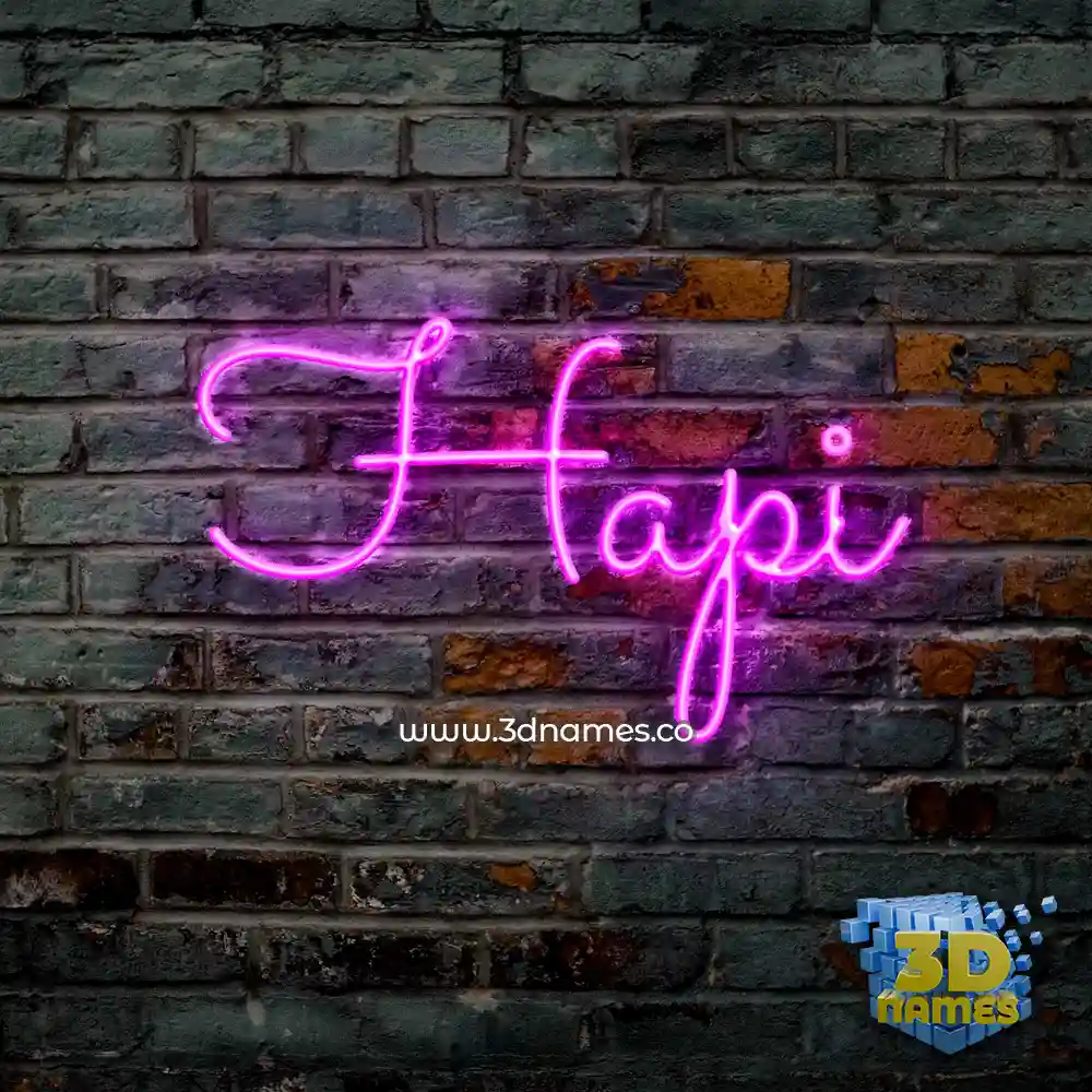 hapi in Pink Neon style - 3D name wallpaper