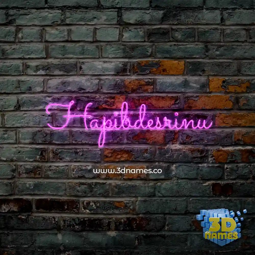 hapibdesrinu in Pink Neon style - 3D name wallpaper