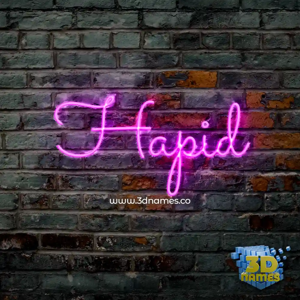 hapid in Pink Neon style - 3D name wallpaper