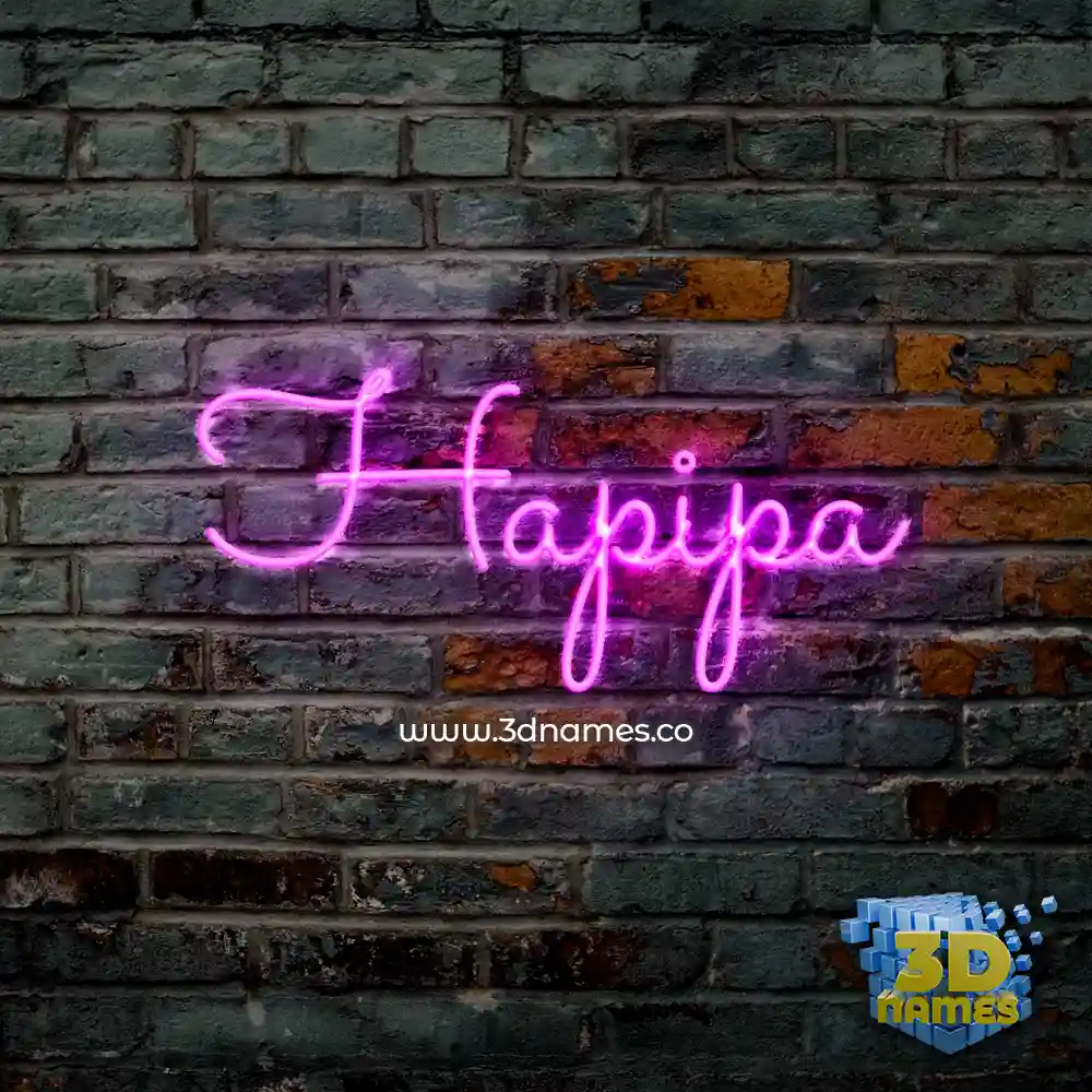 hapipa in Pink Neon style - 3D name wallpaper
