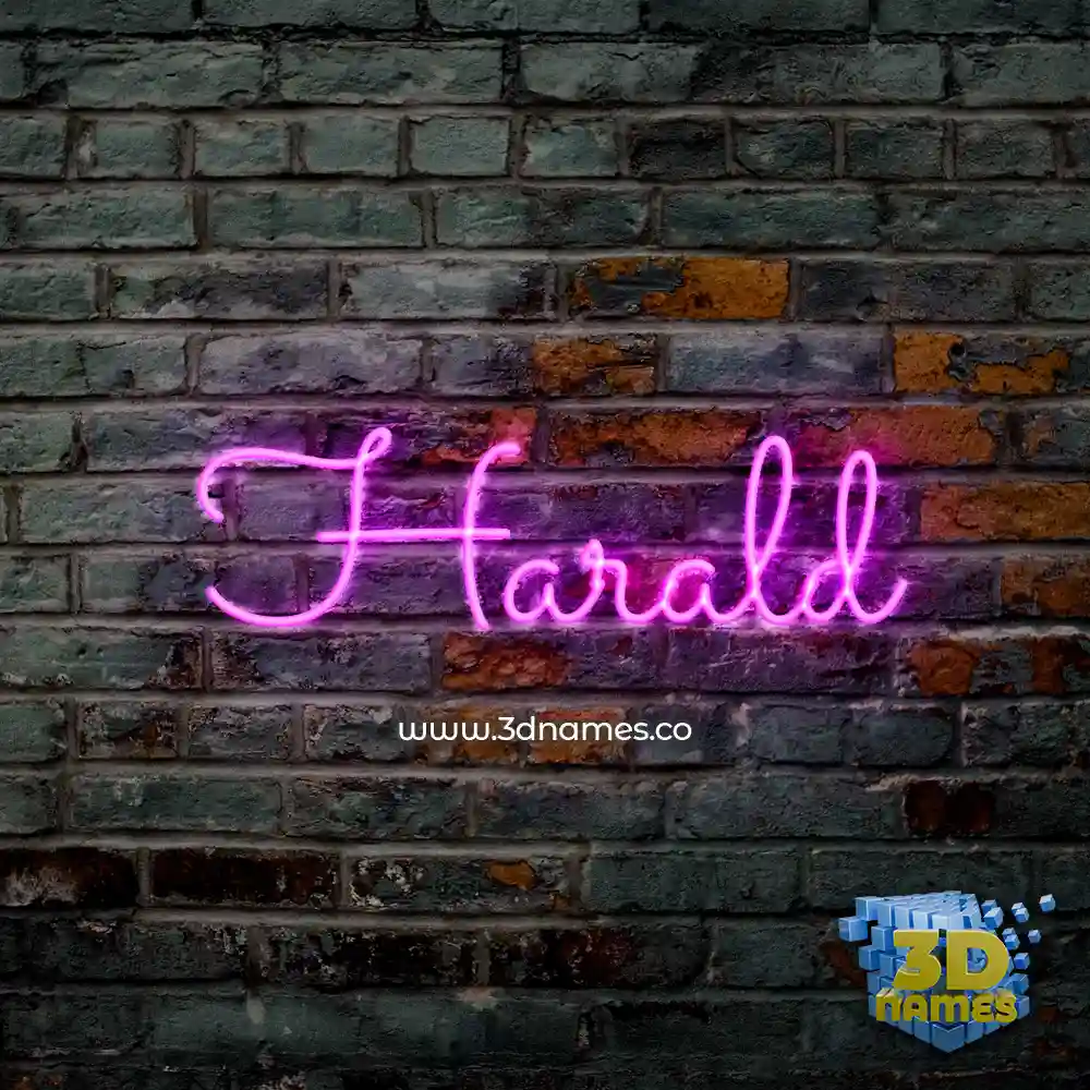 harald in Pink Neon style - 3D name wallpaper