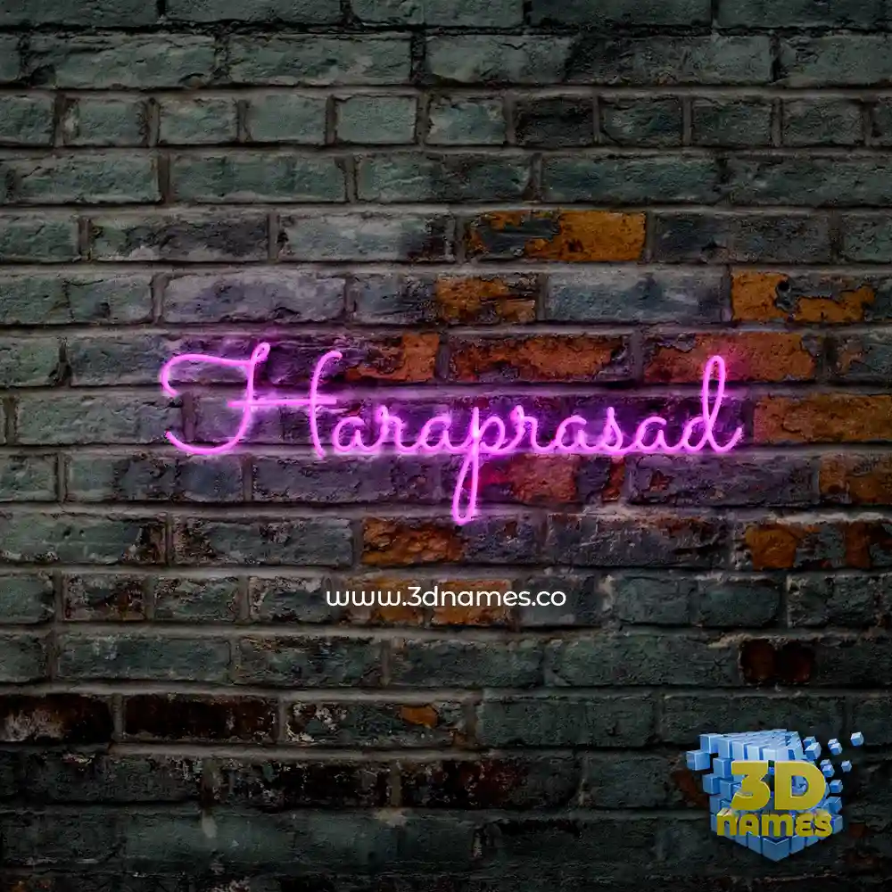 haraprasad in Pink Neon style - 3D name wallpaper