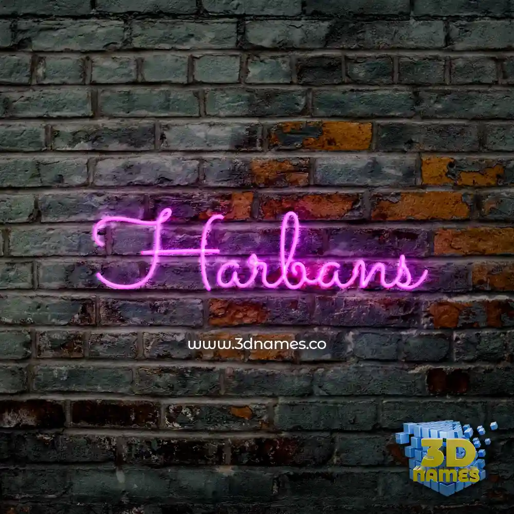 harbans in Pink Neon style - 3D name wallpaper