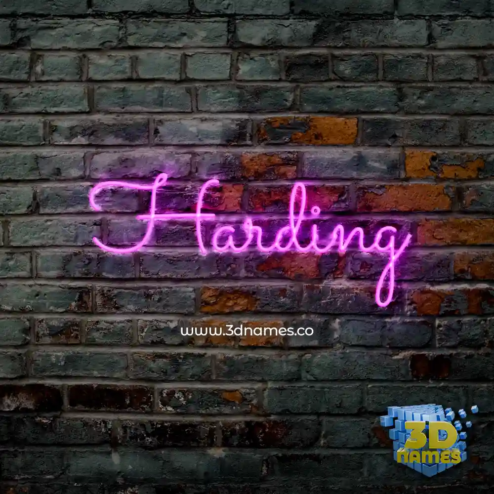 harding in Pink Neon style - 3D name wallpaper