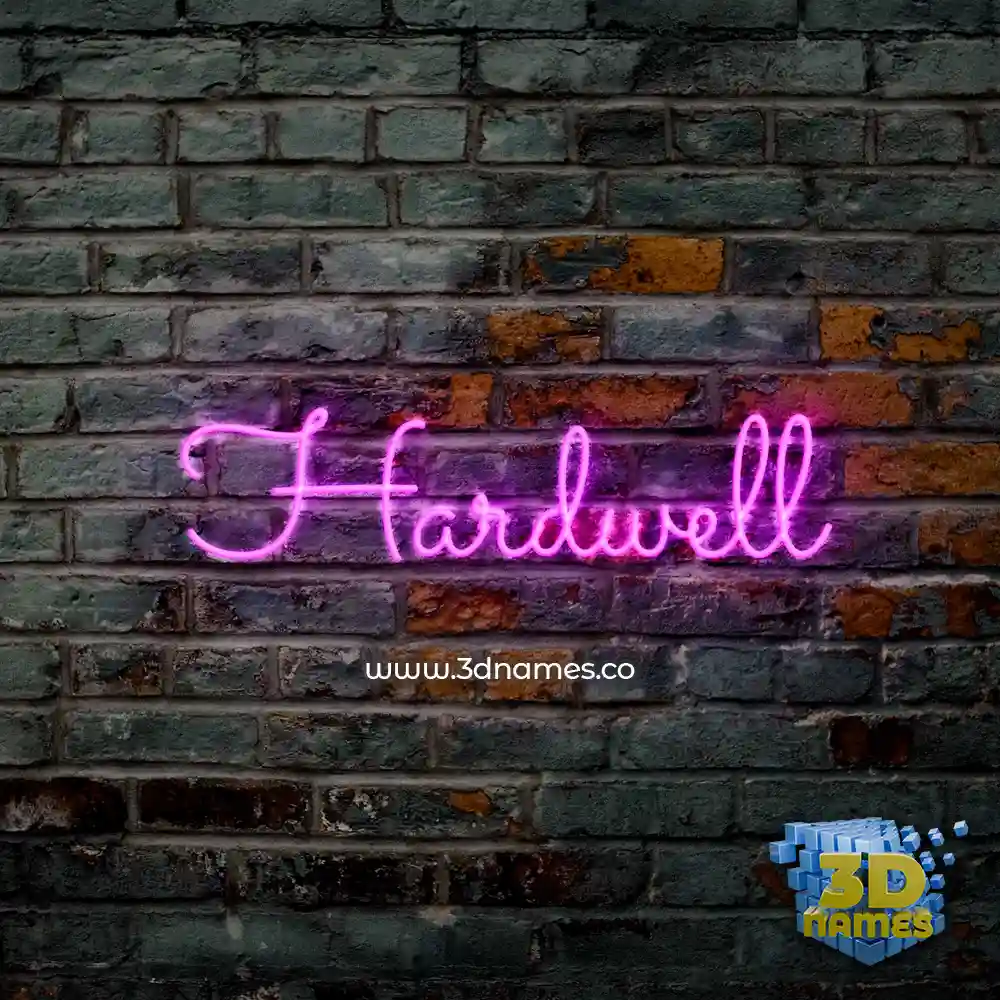 hardwell in Pink Neon style - 3D name wallpaper