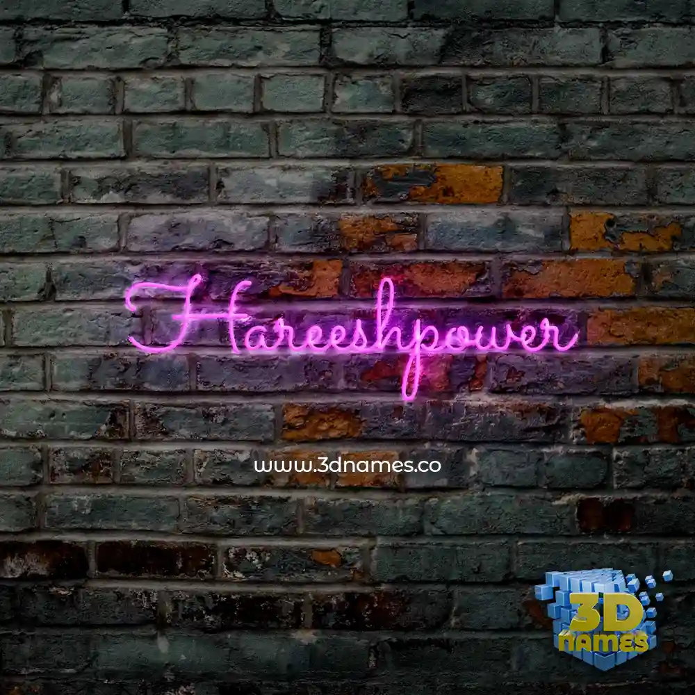hareeshpower in Pink Neon style - 3D name wallpaper