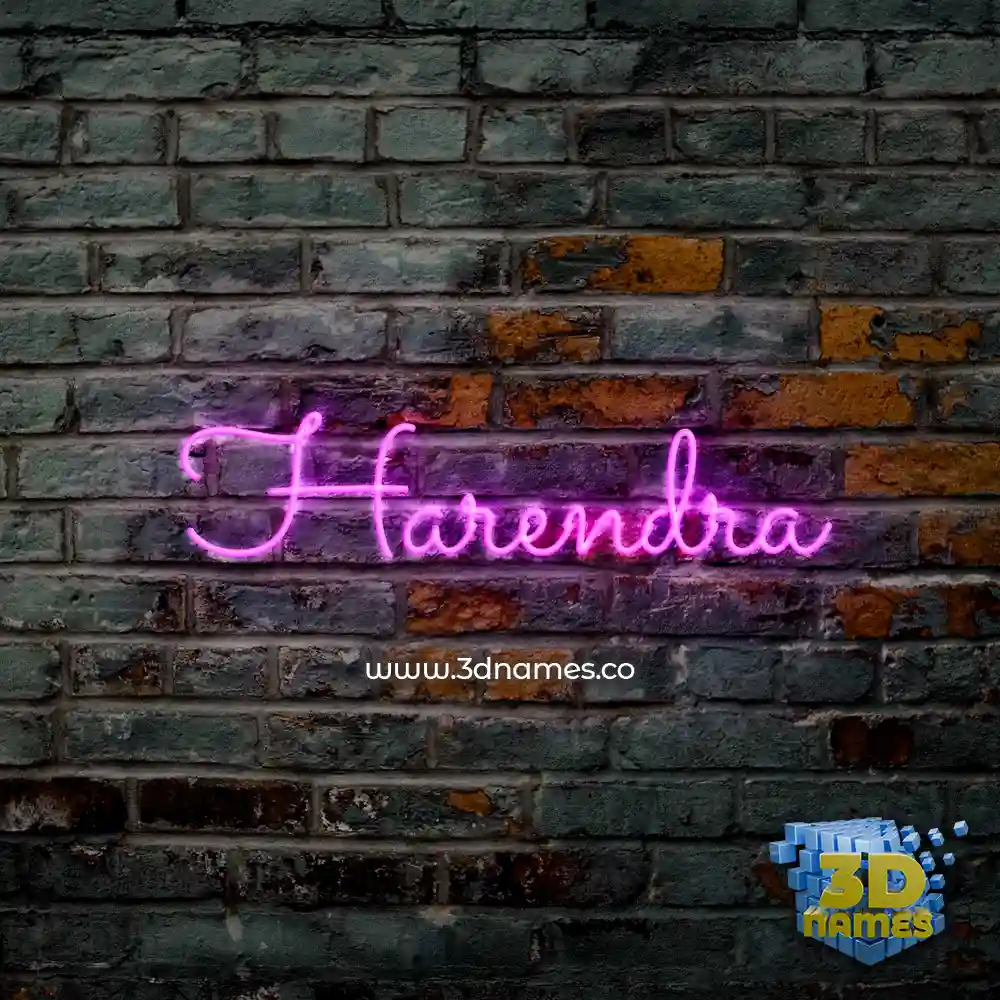 harendra in Pink Neon style - 3D name wallpaper