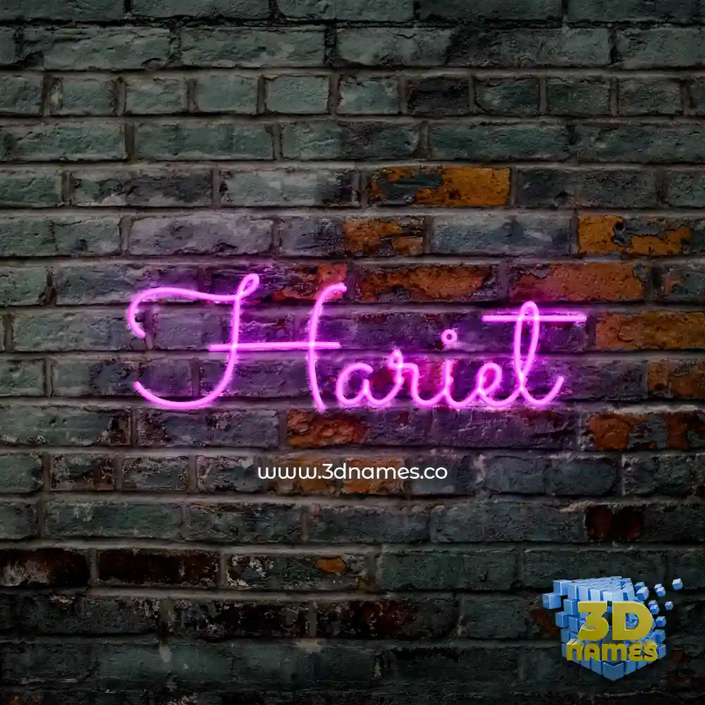 hariet in Pink Neon style - 3D name wallpaper