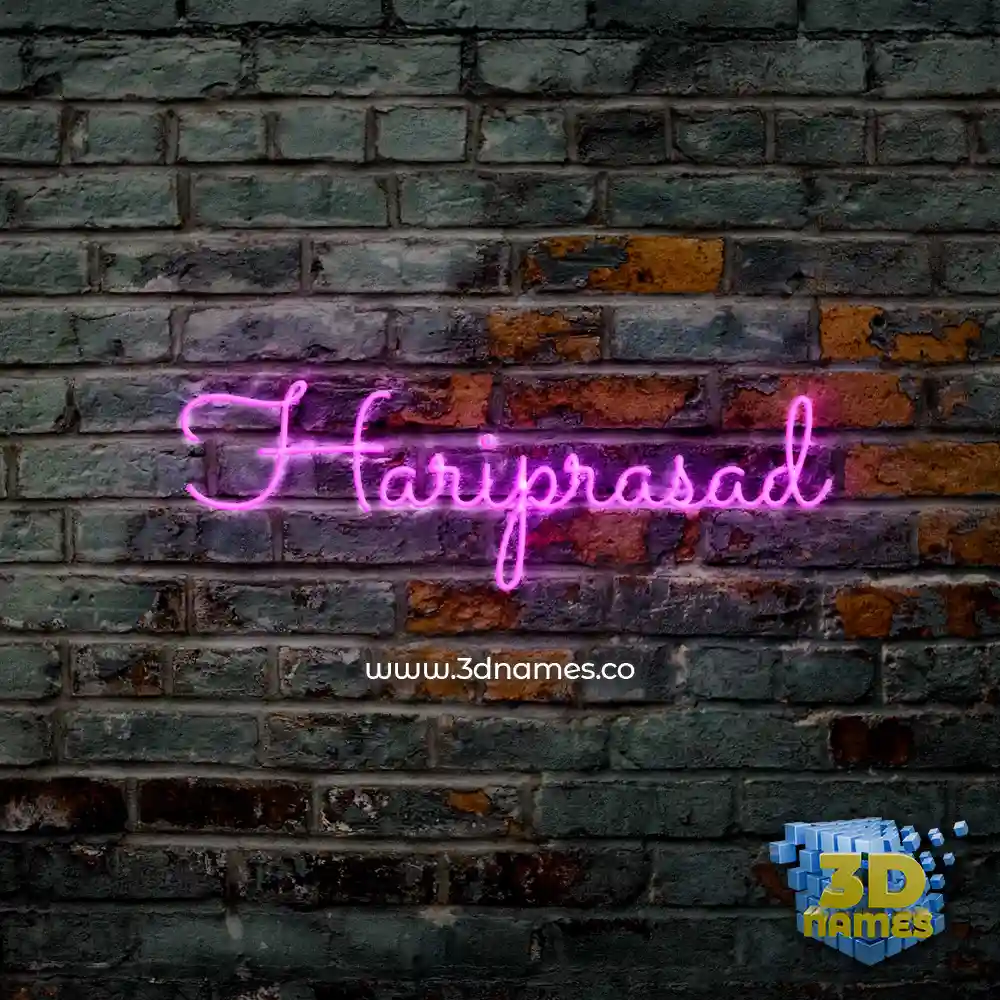 hariprasad in Pink Neon style - 3D name wallpaper