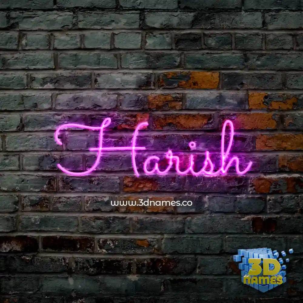 harish in Pink Neon style - 3D name wallpaper