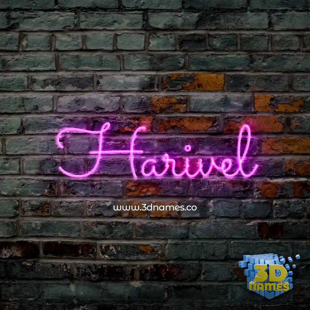 harivel in Pink Neon style - 3D name wallpaper