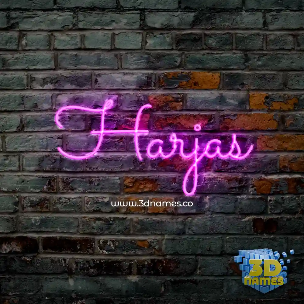 harjas in Pink Neon style - 3D name wallpaper