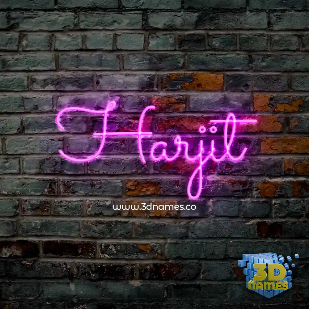 harjit in Pink Neon style - 3D name wallpaper