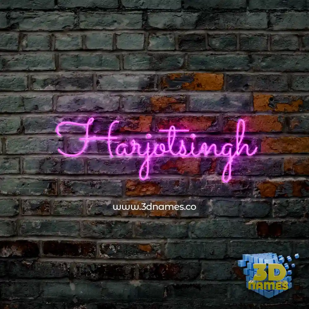 harjotsingh in Pink Neon style - 3D name wallpaper