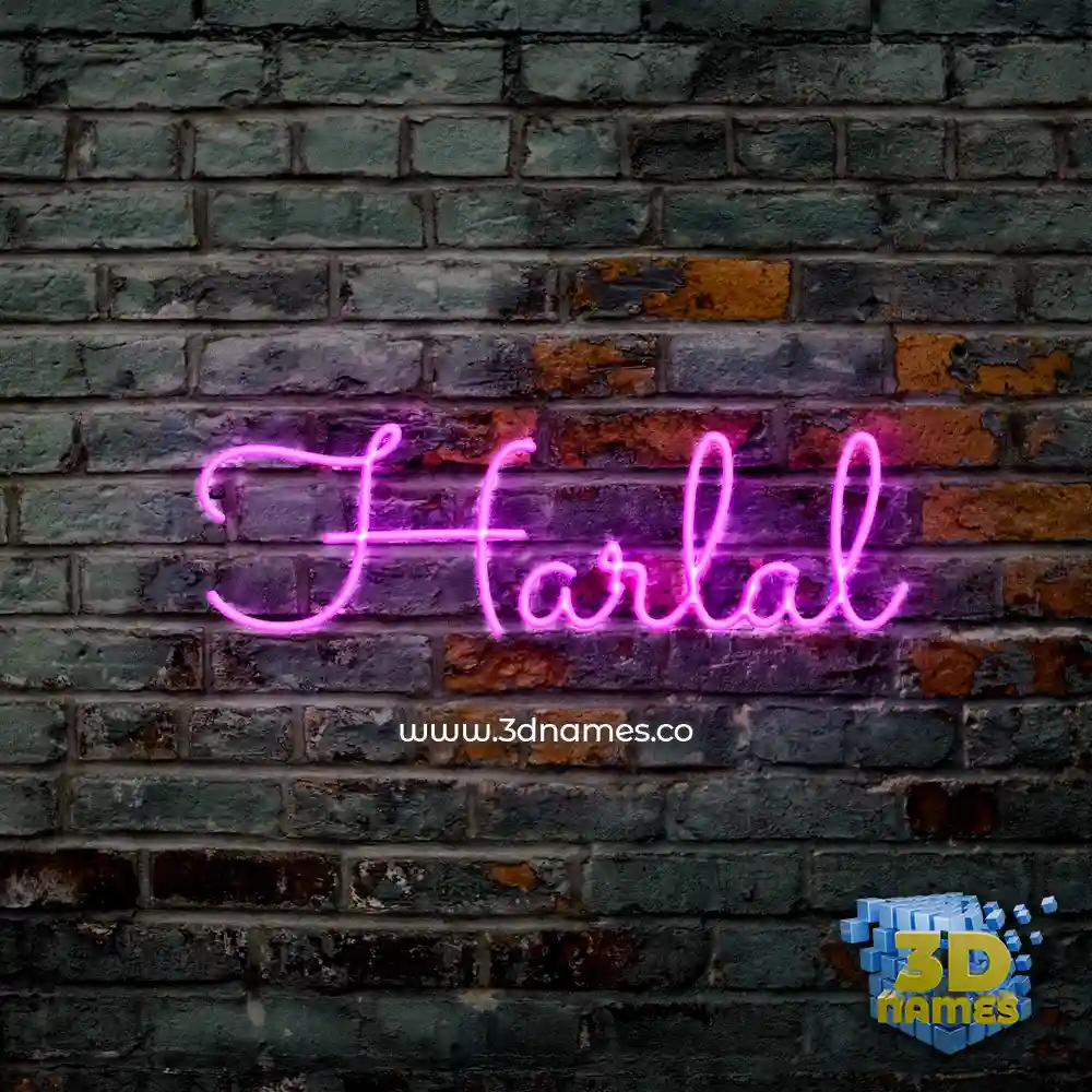 harlal in Pink Neon style - 3D name wallpaper