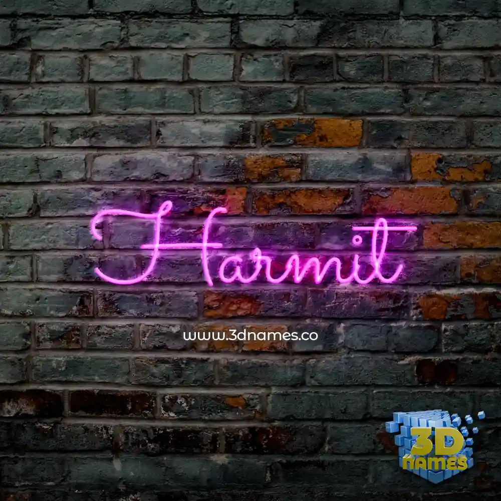 harmit in Pink Neon style - 3D name wallpaper